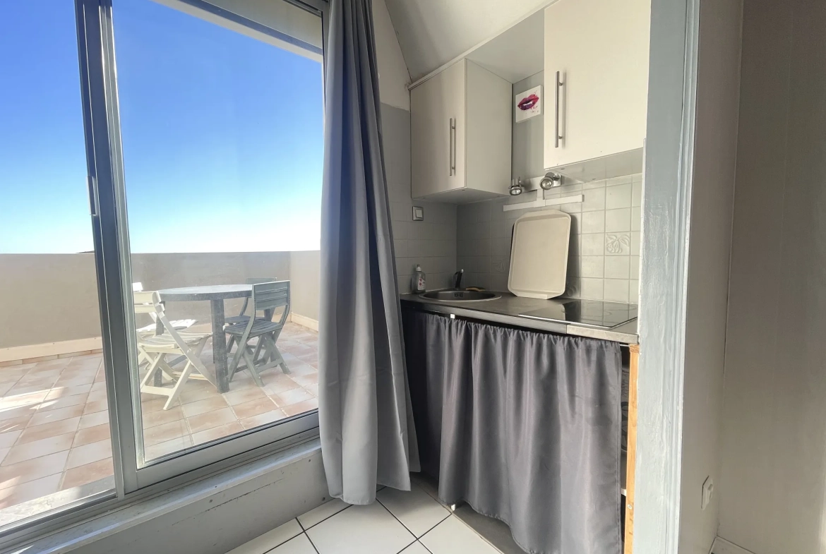 Appartement studio avec mezzanine et terrasse de 17 m² au Cap d'Agde 
