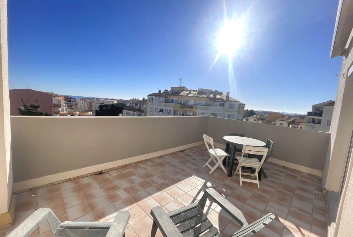 Appartement studio avec mezzanine et terrasse de 17 m² au Cap d'Agde 