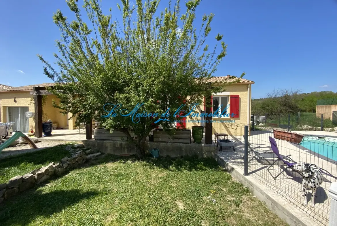 Villa de plain-pied avec piscine à Ledignan - Terrain de 840 m2 et 4 chambres 