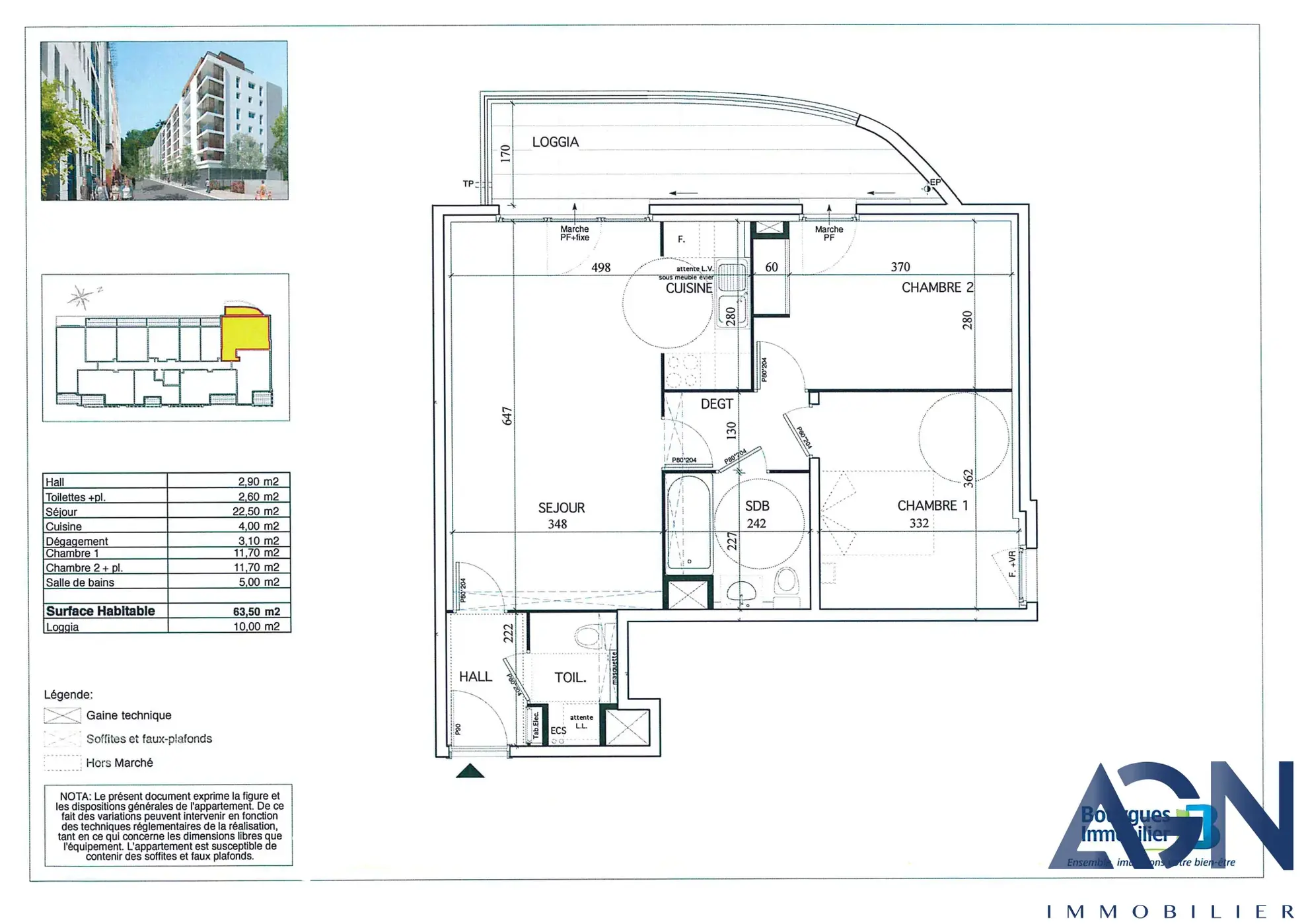 Appartement T3 de 63,5 m² avec terrasse et garage à Montpellier 