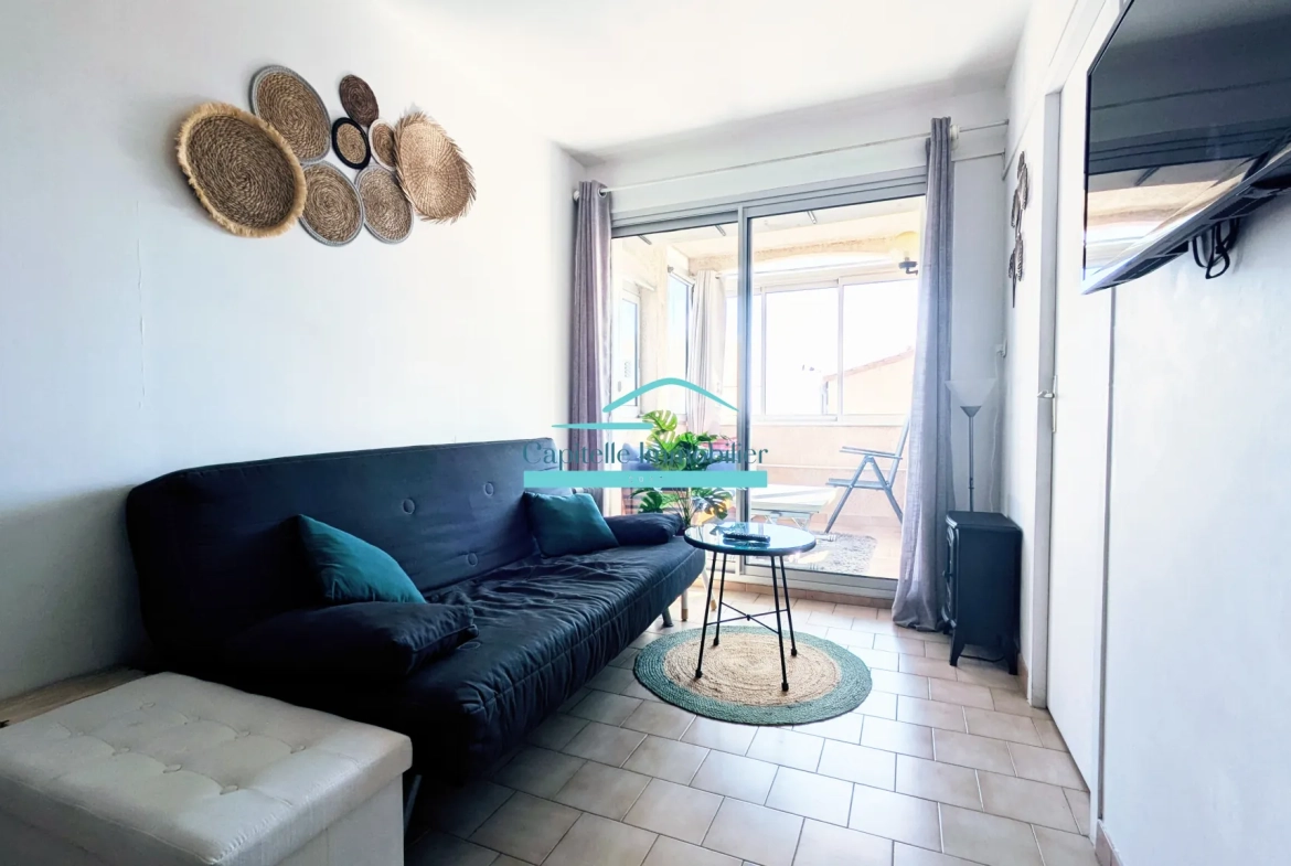 Appartement T2 de 29 m² à Frontignan Plage avec Vue Mer et Parking 