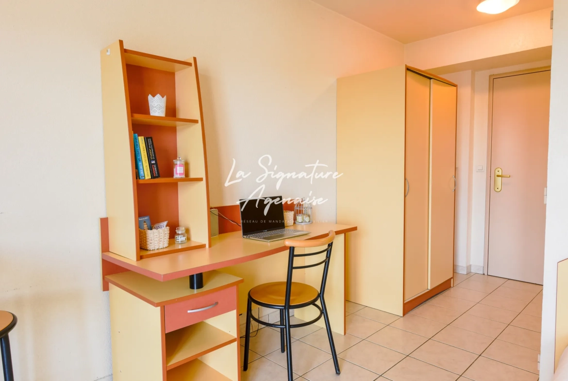 Studio meublé de 18 m² à Agen — Idéal pour investissement locatif dans une résidence étudiante 