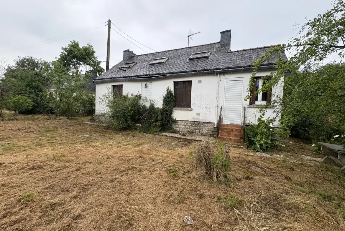 Maison à rénover de 55 m² avec grand terrain constructible à Plumeliau Bieuzy 