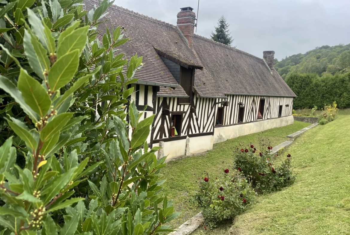 Longère normande de 97 m² avec terrain et plans d’eau à Canapville 