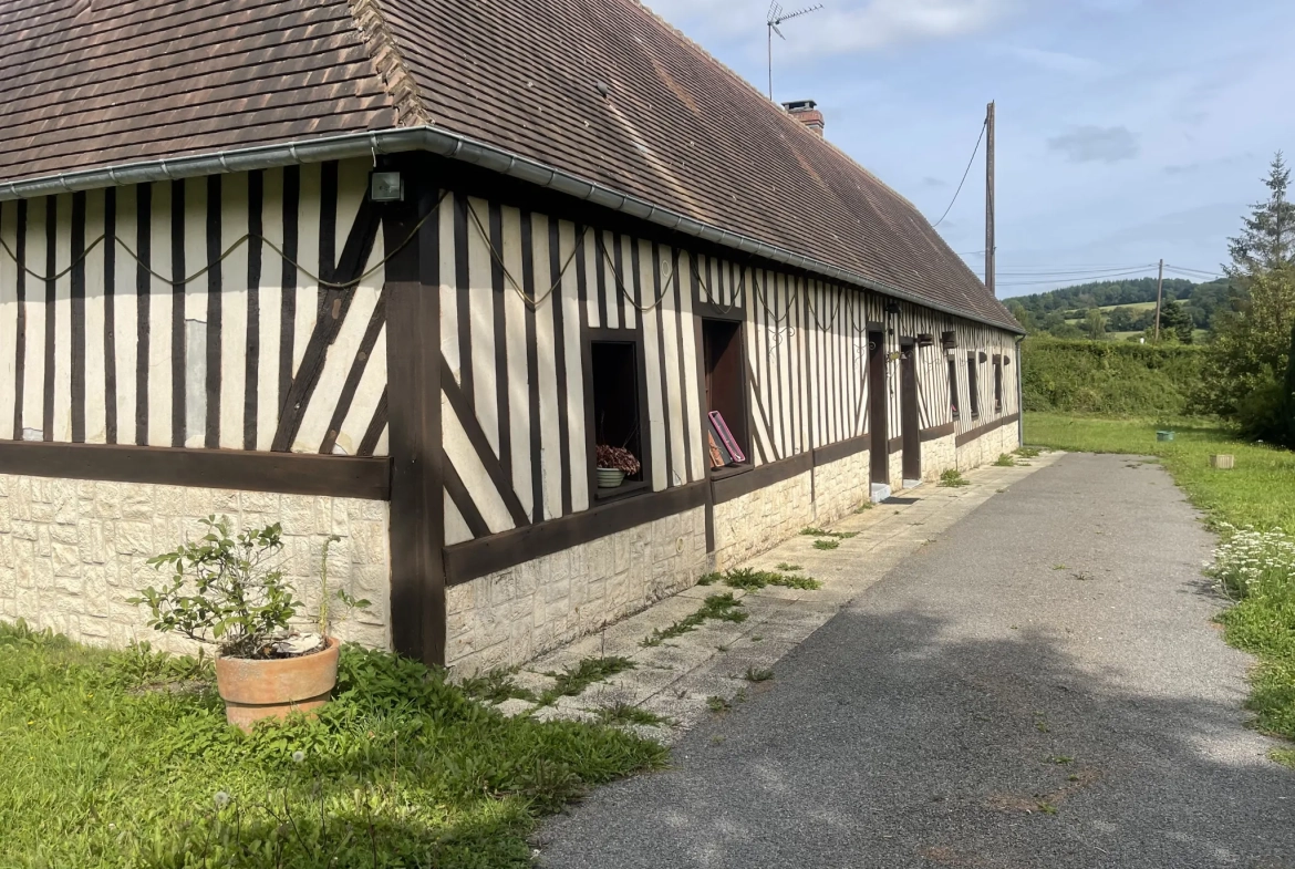 Longère normande de 97 m² avec terrain et plans d’eau à Canapville 