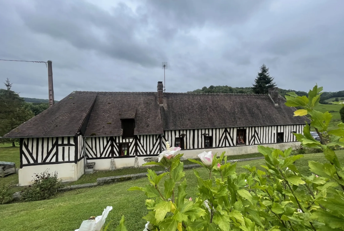Longère normande de 97 m² avec terrain et plans d’eau à Canapville 