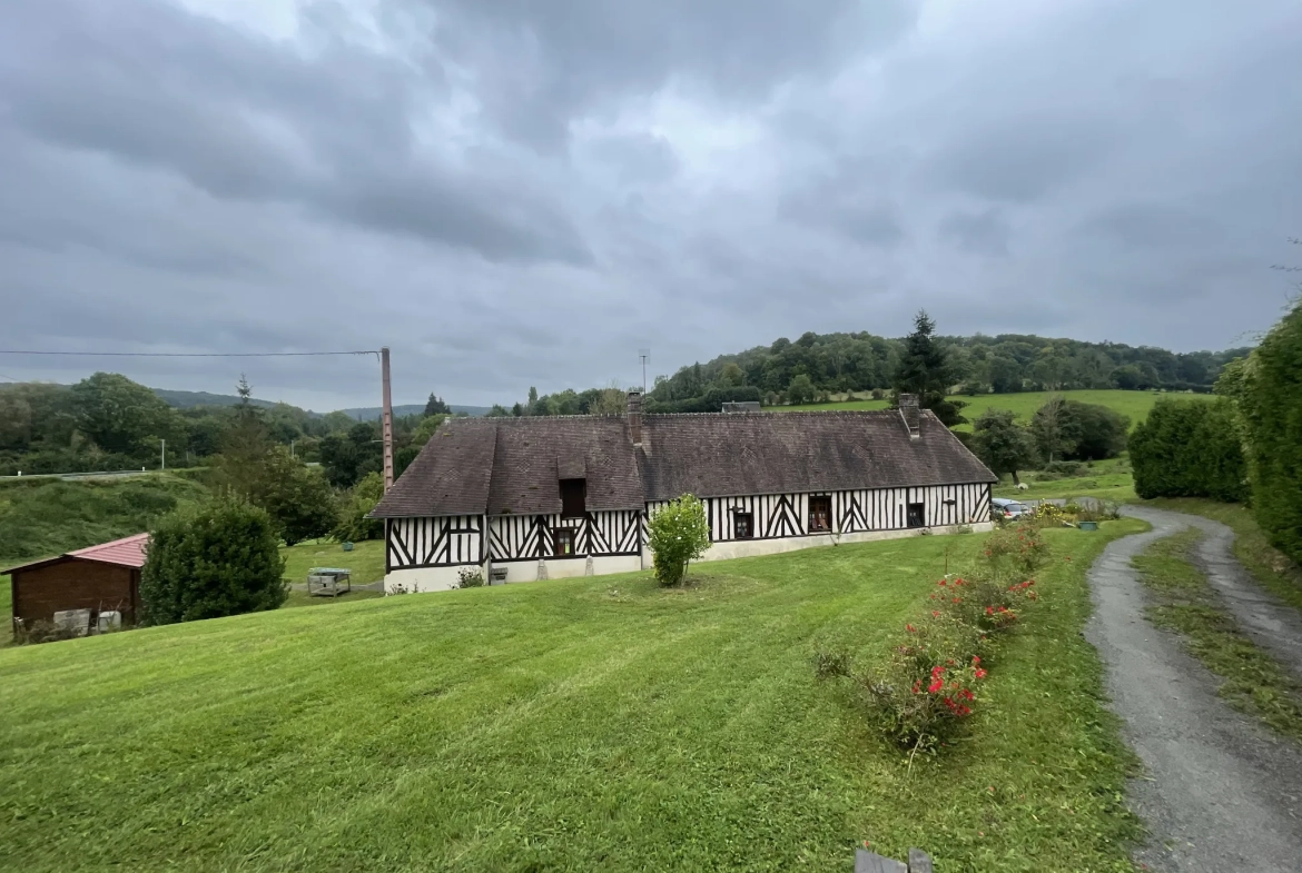 Longère normande de 97 m² avec terrain et plans d’eau à Canapville 