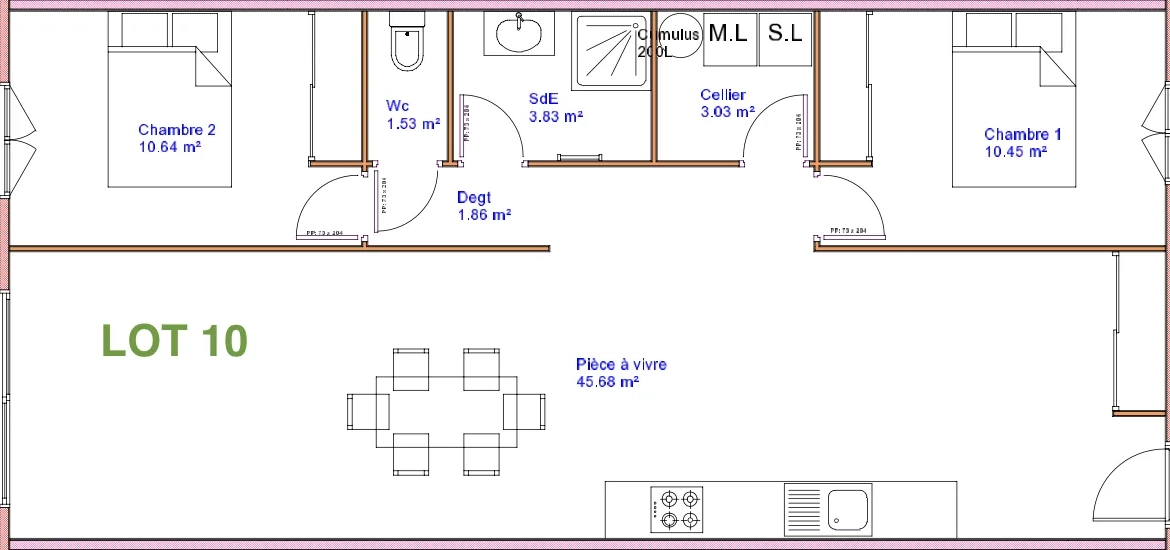 Maison rénovée avec jardin à Medis, 68,86 m², 2 chambres, proche commodités 