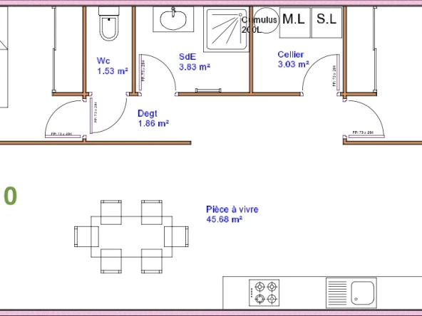 Maison rénovée avec jardin à Medis, 68,86 m², 2 chambres, proche commodités