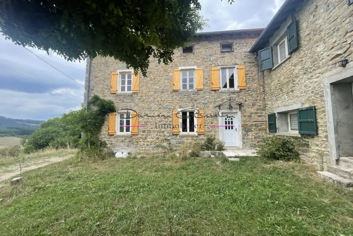 Ensemble immobilier à Cublize proche du lac des Sapins avec grand terrain 