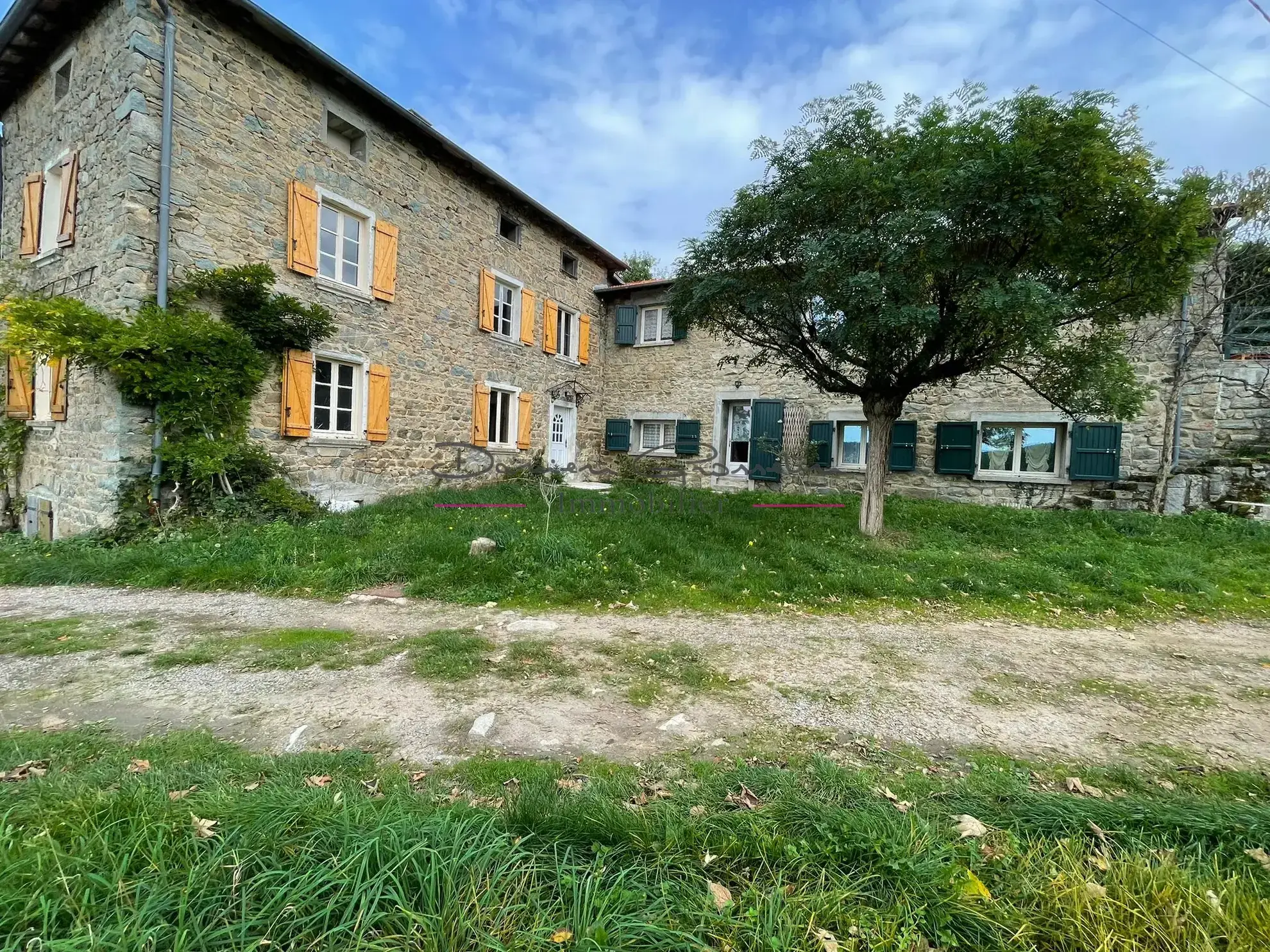 Ensemble immobilier à Cublize proche du lac des Sapins avec grand terrain 