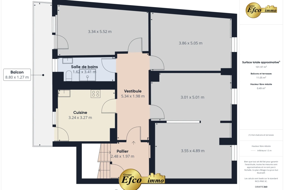Spacieux appartement de 93 m² avec combles isolés à Saint-Louis proche Bâle 