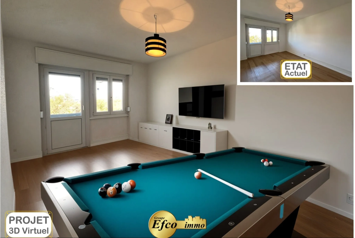 Spacieux appartement de 93 m² avec combles isolés à Saint-Louis proche Bâle 