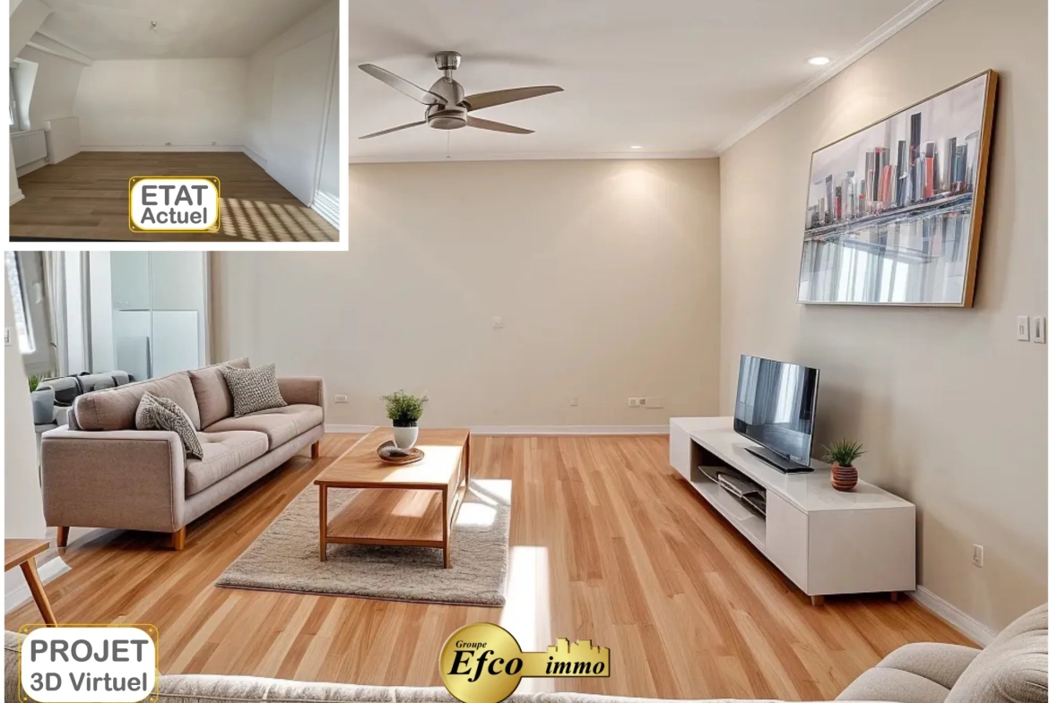 Spacieux appartement de 93 m² avec combles isolés à Saint-Louis proche Bâle 