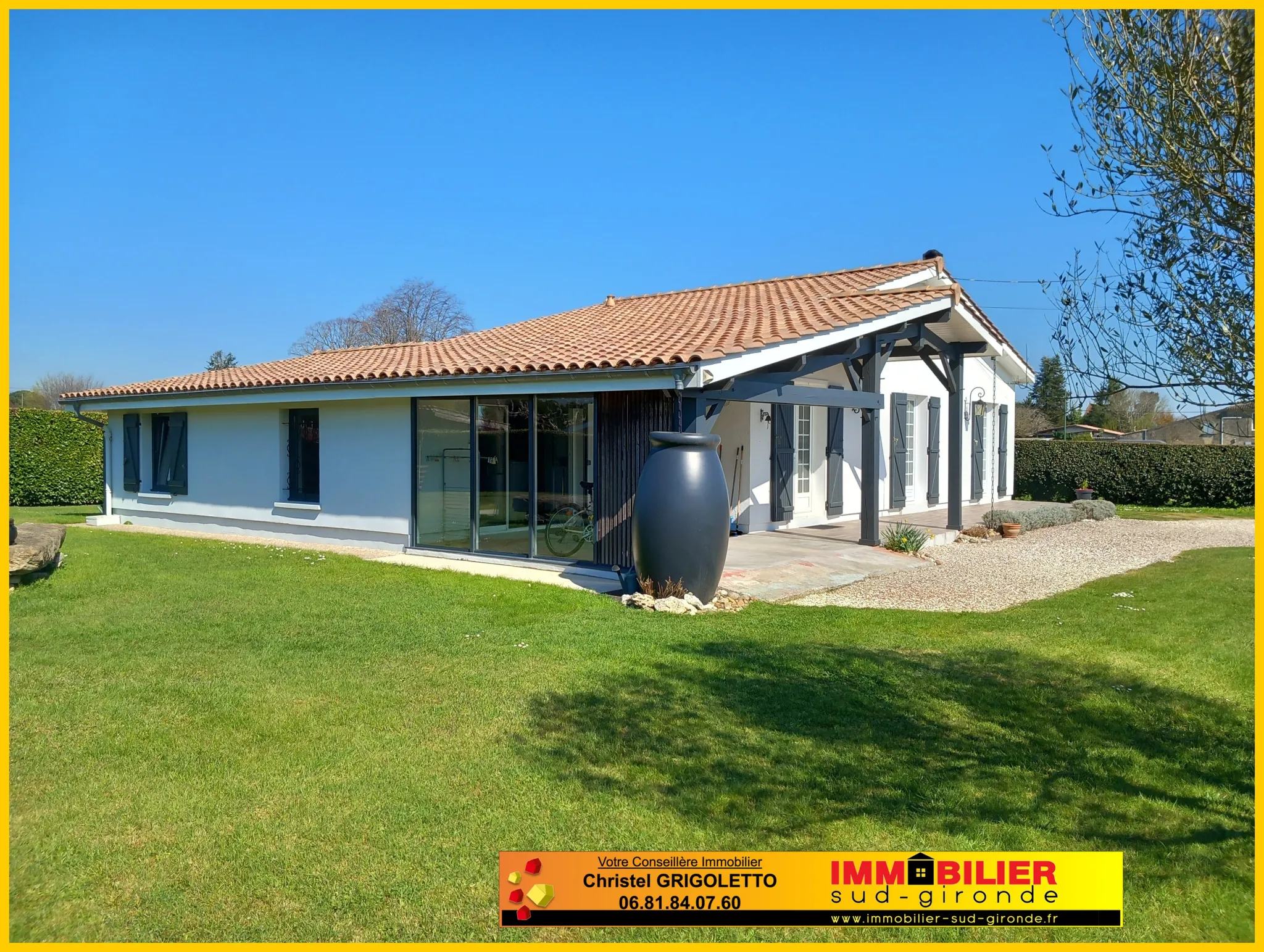 Charmante maison de plain-pied rénovée à Langon avec jardinet et terrasses 