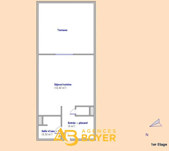 Appartement type studio avec coin cabine à Bandol secteur Pierreplane Sud 
