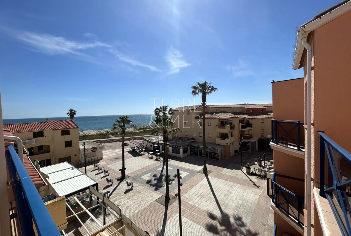 Appartement 3 pièces à Sainte-Marie-la-Mer avec vue mer et parking 