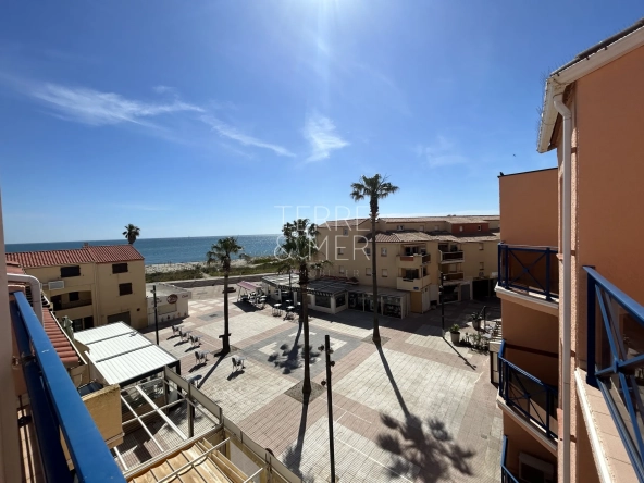 Appartement 3 pièces à Sainte-Marie-la-Mer avec vue mer et parking