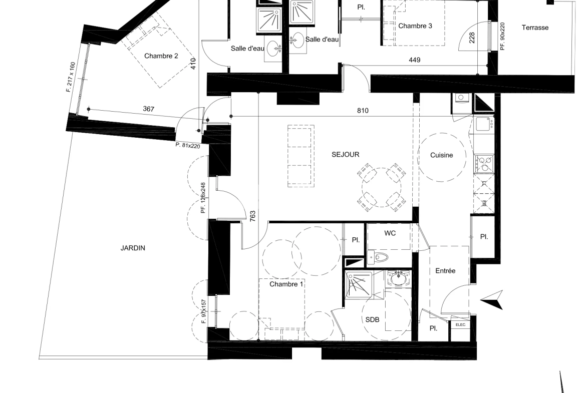 Appartement T4 de 88m² avec jardin et parking à Cavignac 