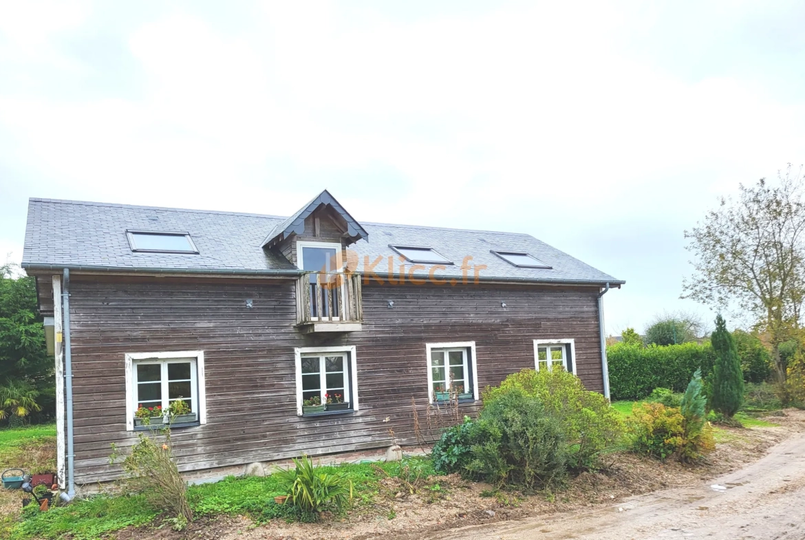 Maison en ossature bois à vendre proche d'Arques-la-Bataille et Dieppe, rénovée, grand jardin 