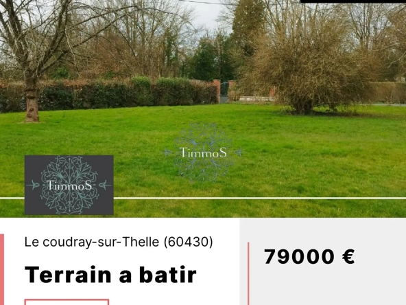 Terrain constructible de 572 m² à Le Coudray-sur-Thelle proche gare
