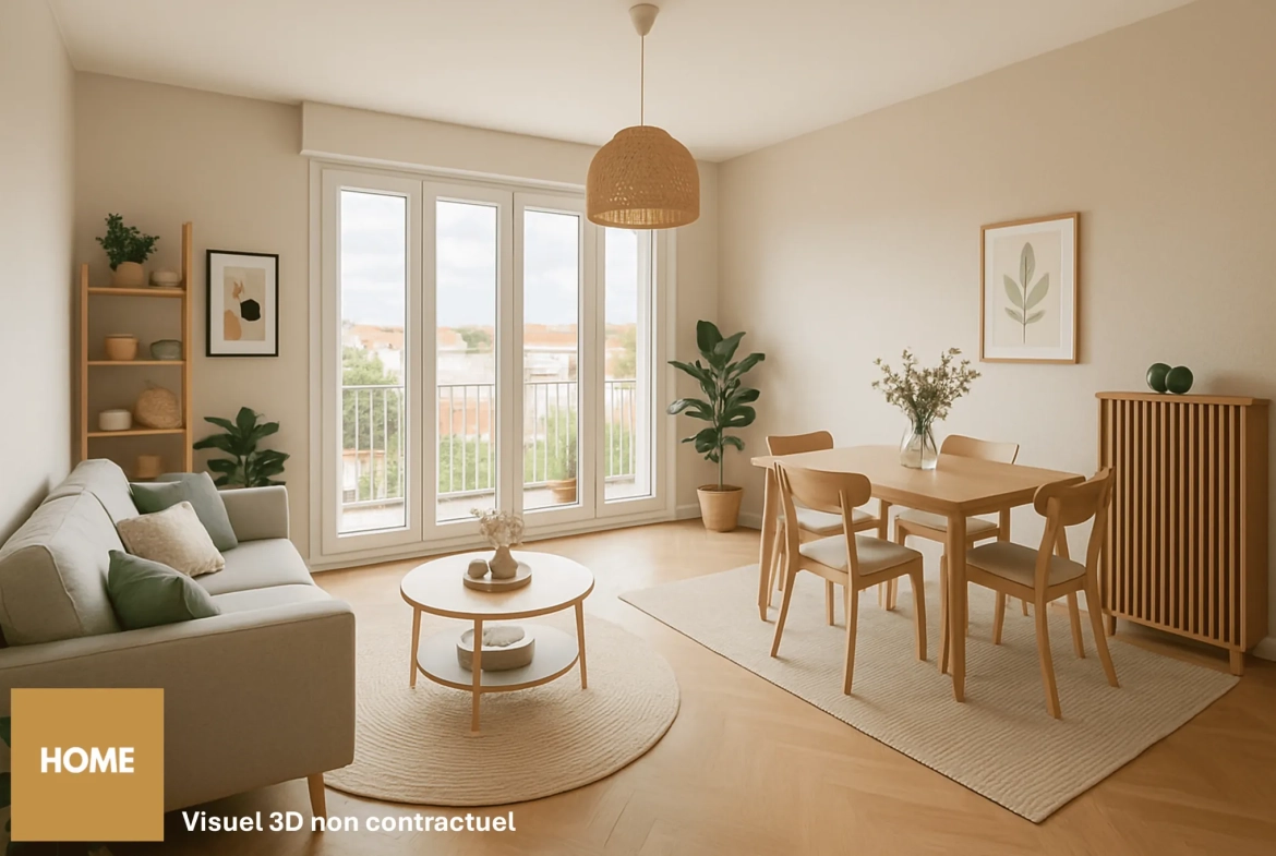 Appartement de 64m² à Nancy avec vue dégagée et potentiel locatif 