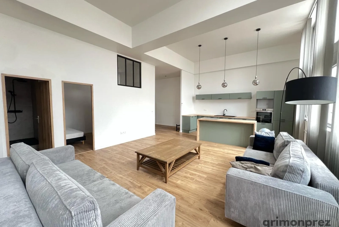 Loft d'Exception en Centre-Ville à Roubaix - 87 m2, 2 Chambres, Parking 