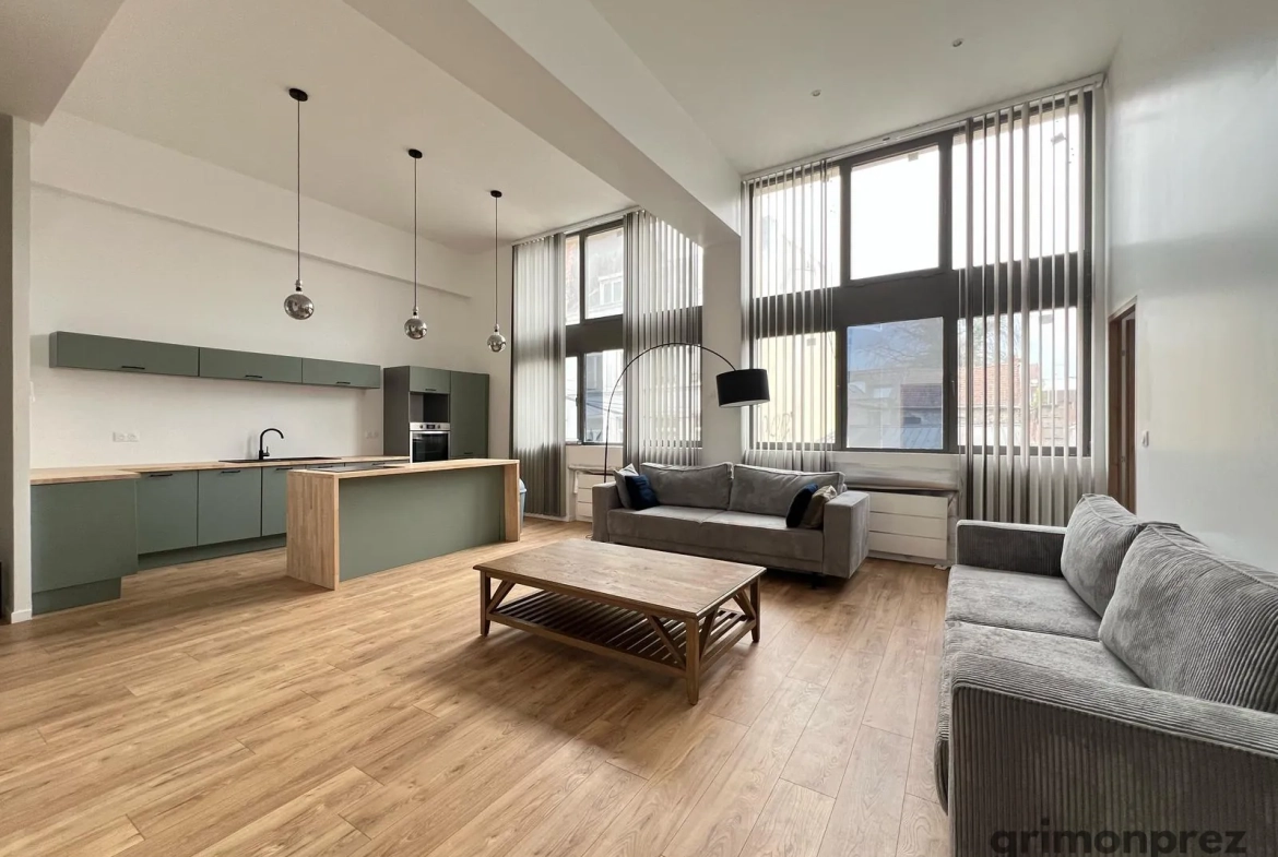 Loft d'Exception en Centre-Ville à Roubaix - 87 m2, 2 Chambres, Parking 