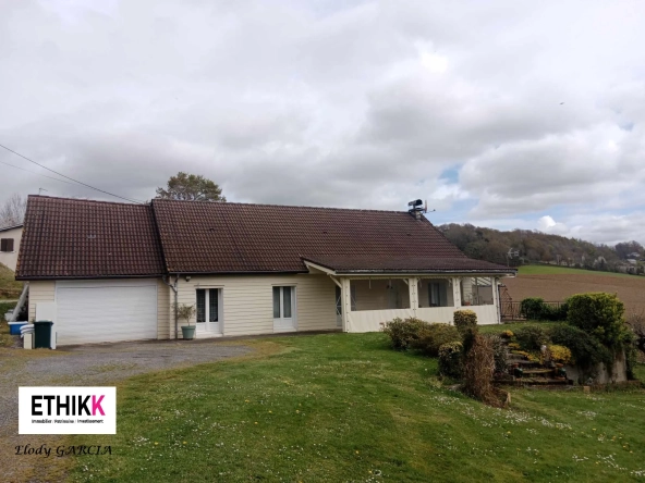 Maison familiale à vendre à Artix avec vue Pyrénées, 4 chambres, grand terrain, garage