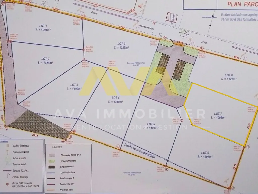 Terrain à bâtir de 1098 m² à Arajuzon, proche de Navarrenx 
