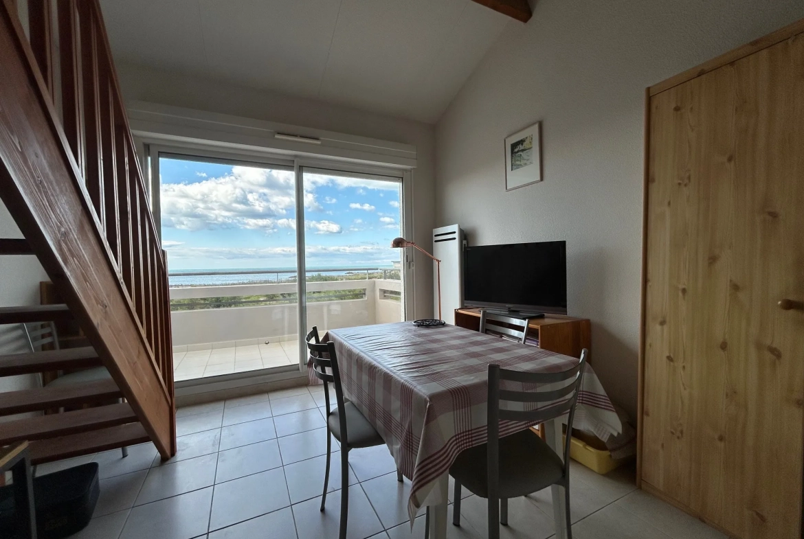 Appartement T2 bis avec terrasse et garage à Frontignan plage, vue mer 