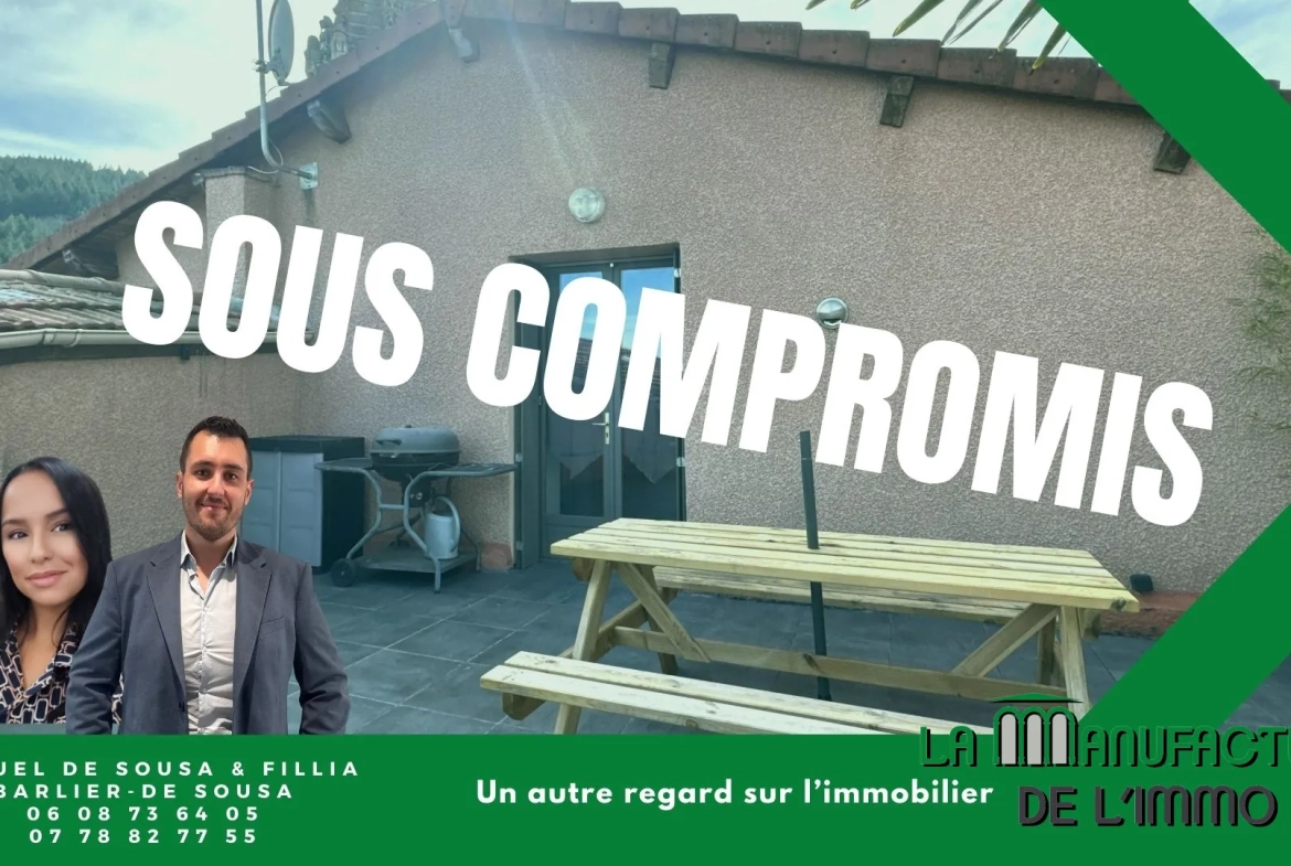 Maison de ville F5 avec terrasse et garage à Valfleury, proche Saint-Étienne 