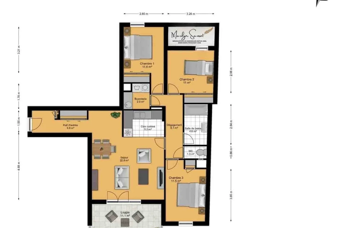Bel appartement T4 avec terrasse et garage à Villeurbanne - Résidence récente 
