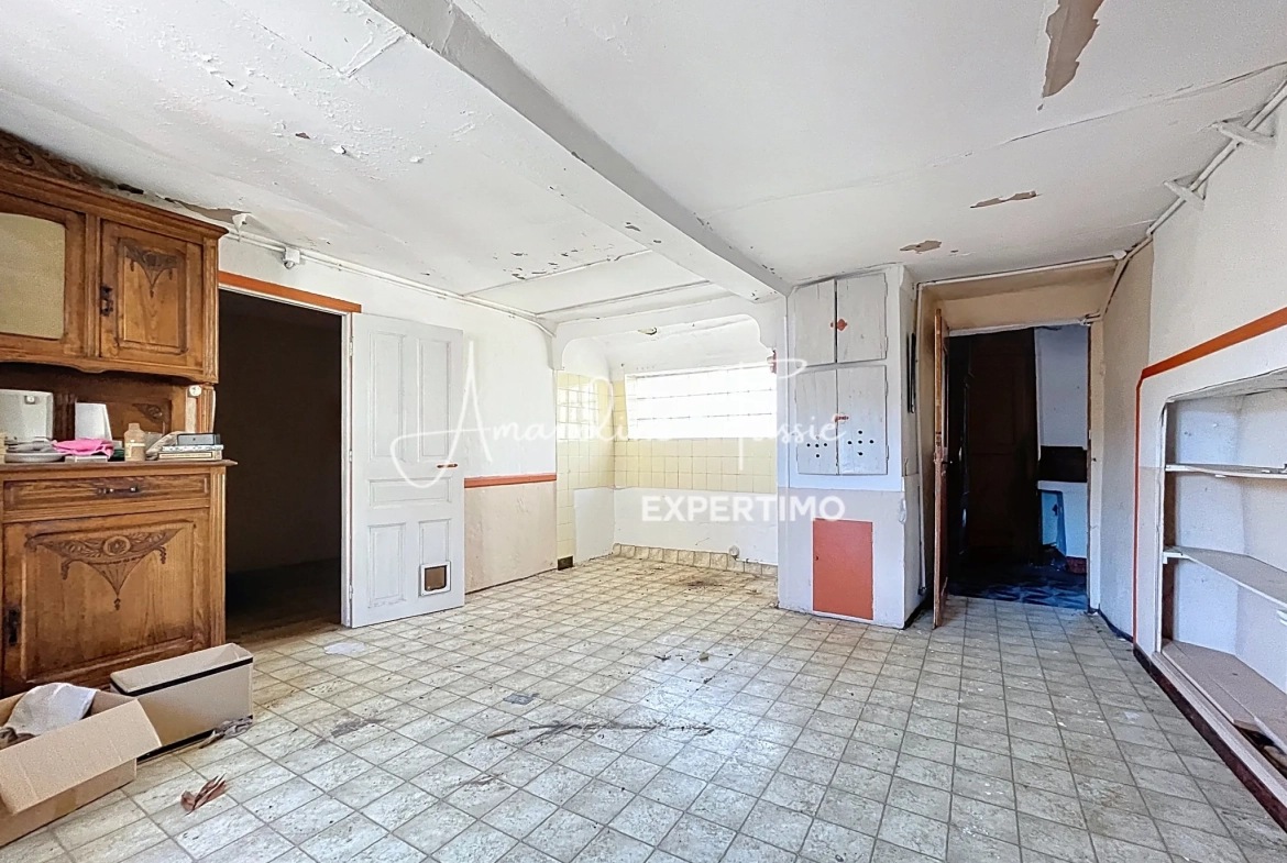 Maison de village à rénover avec garage et terrain à Labastide-Pradines 