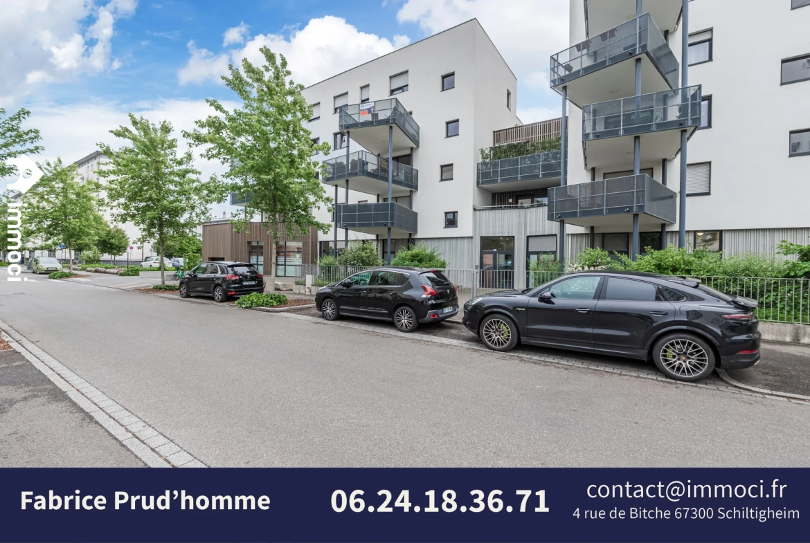 Appartement 3 pièces de 66 m² avec terrasse, cave et garage à Strasbourg 