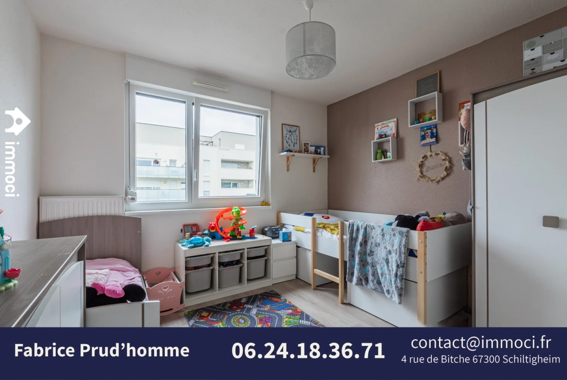 Appartement 3 pièces de 66 m² avec terrasse, cave et garage à Strasbourg 