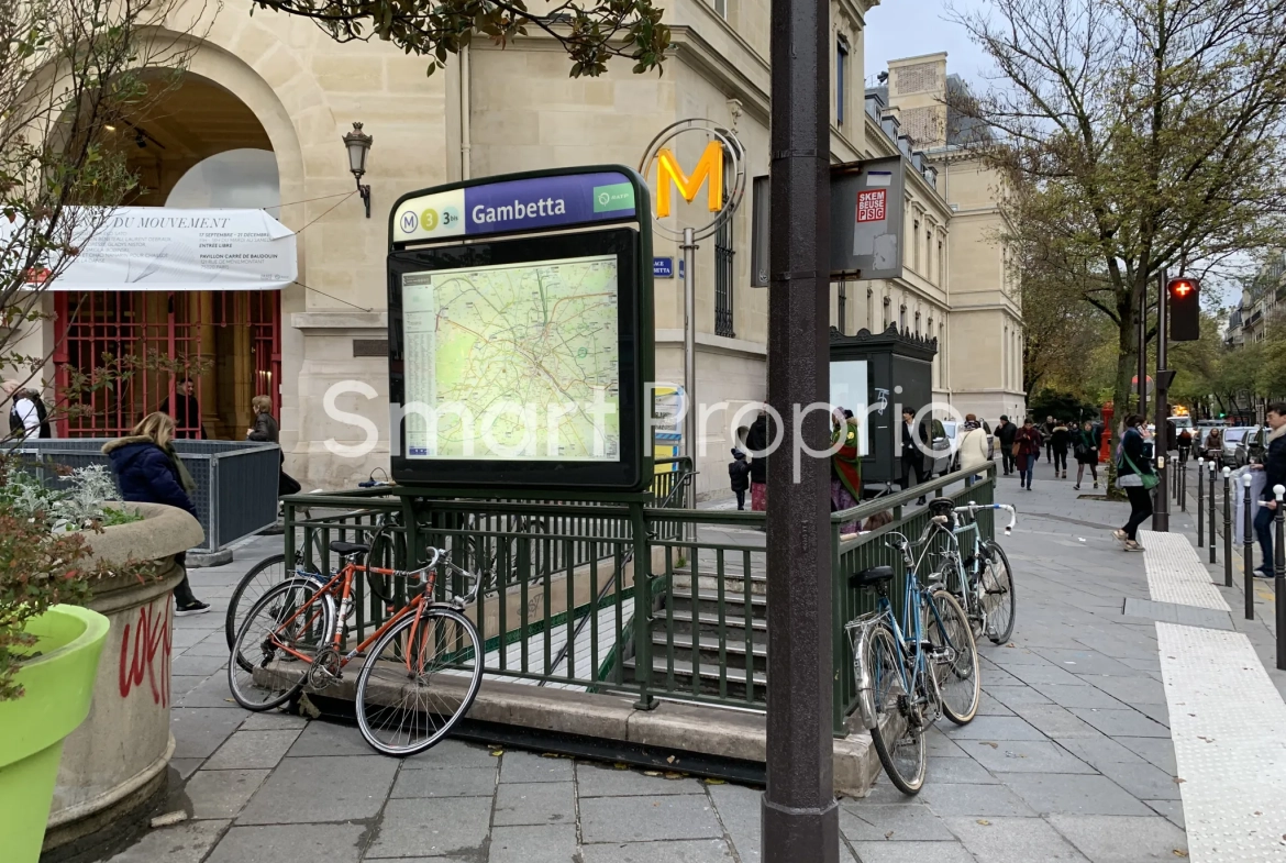 Appartement de 37 m² au dernier étage dans le 20e arrondissement de Paris 
