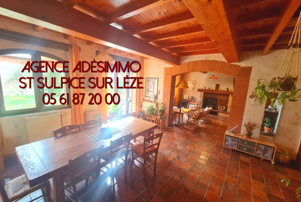 Belle ferme ancienne avec vue Pyrénées, terrain de 6660 m², garage et dépendances près de Toulouse 