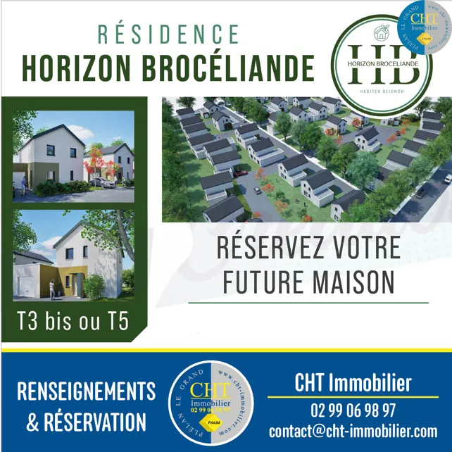 Maison neuve T3 à Beignon dans le centre-ville de Brocéliande - Opportunité rare 