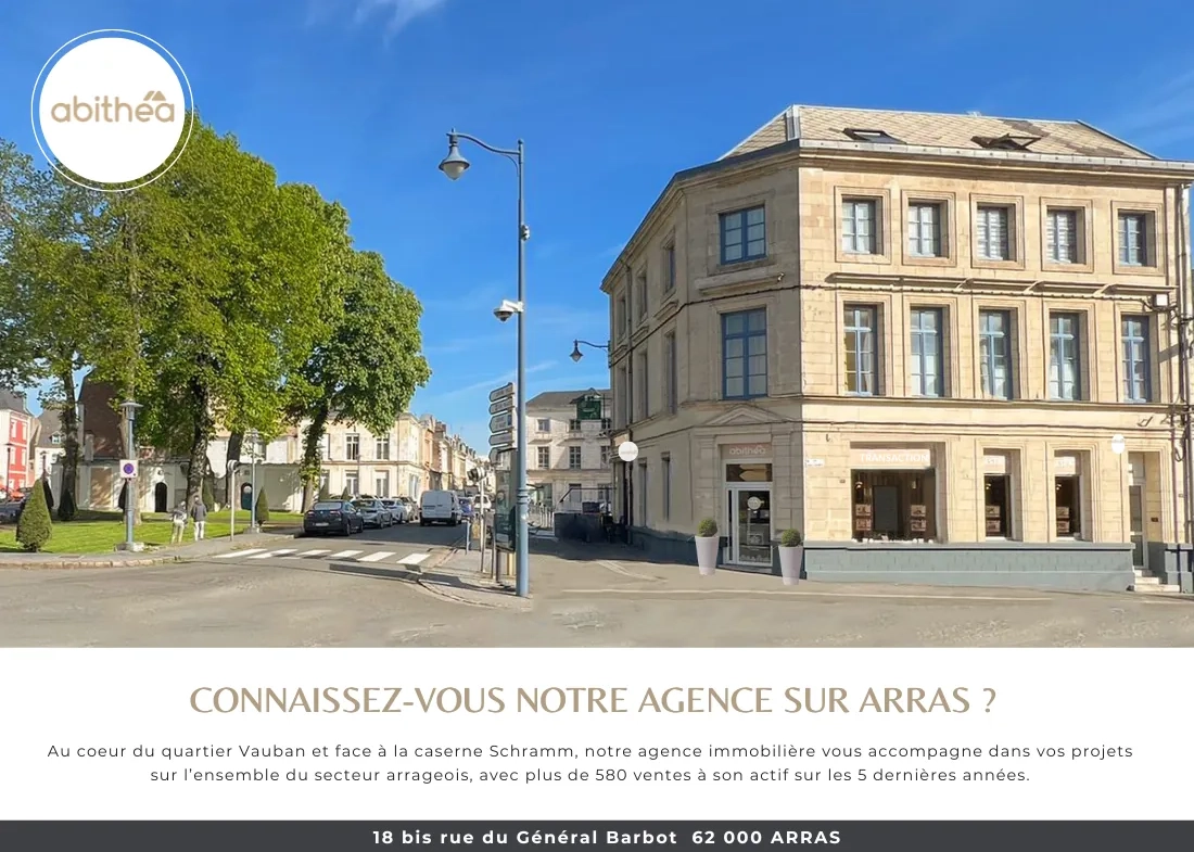 Appartement T4 en rez de jardin à Arras avec terrasse, cave et parking 