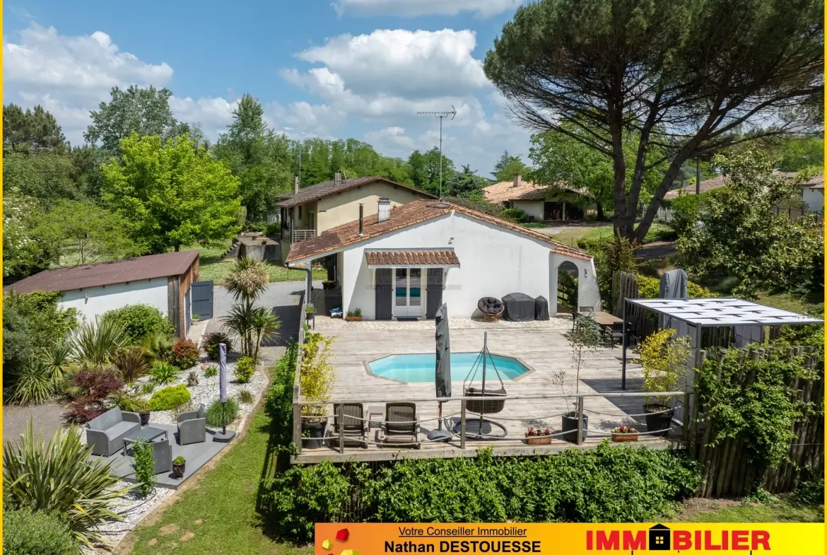 Maison à vendre à Barsac avec jardin, piscine et environnement paisible 