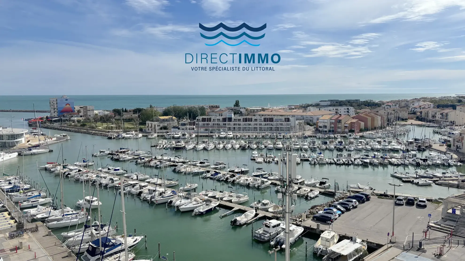 Studio cabine avec vue panoramique sur le port, la mer et les étangs à Carnon-Plage 
