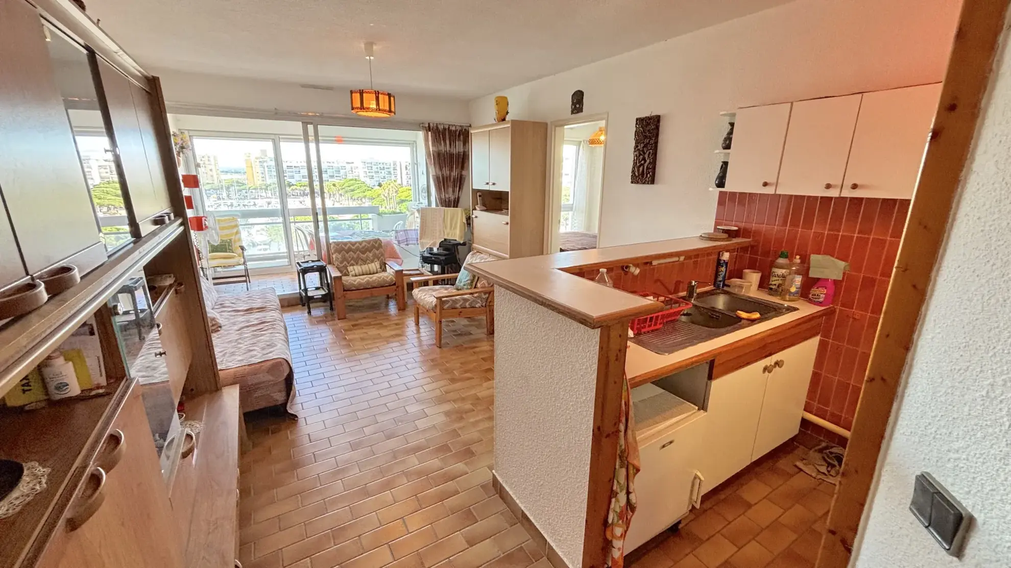 Appartement F2 cabine avec loggia et vue port à Carnon-Plage 