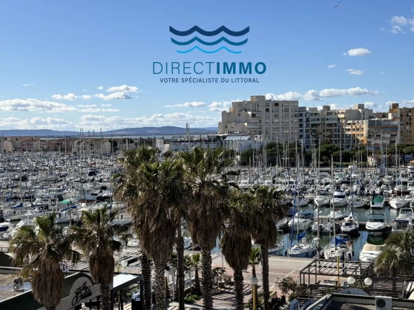 Appartement F2 cabine avec loggia et vue port à Carnon-Plage