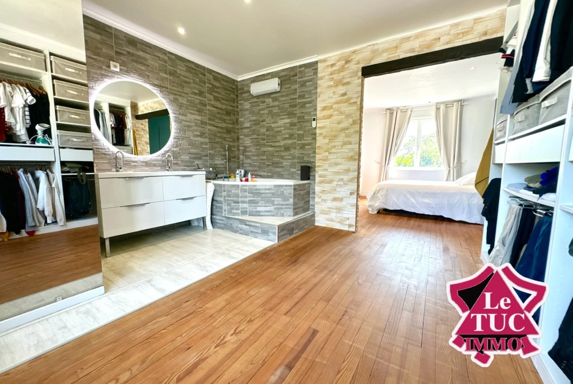 Grande maison rénovée avec 3 chambres, jardin et terrasse à Eysses, Villeneuve-sur-Lot 