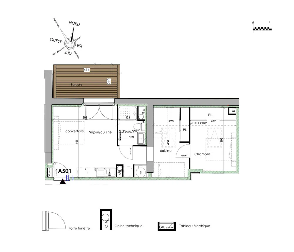 Appartement 2 pièces à Font-Romeu avec balcon, cave et stationnement 