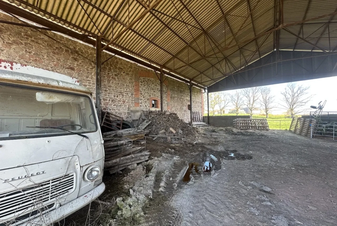 Corps de ferme rénové avec dépendances et 4 hectares à Urbise, Loire (42) 