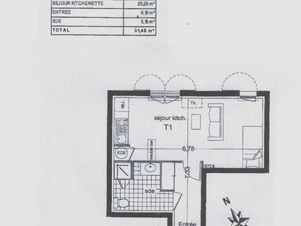 Studio de 31,45 m² à vendre au Guilvinec – Investissement ou première résidence