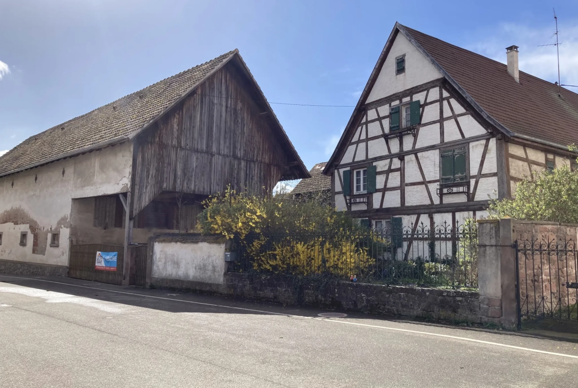 Magnifique corps de ferme alsacien avec grand terrain à Ebersheim 