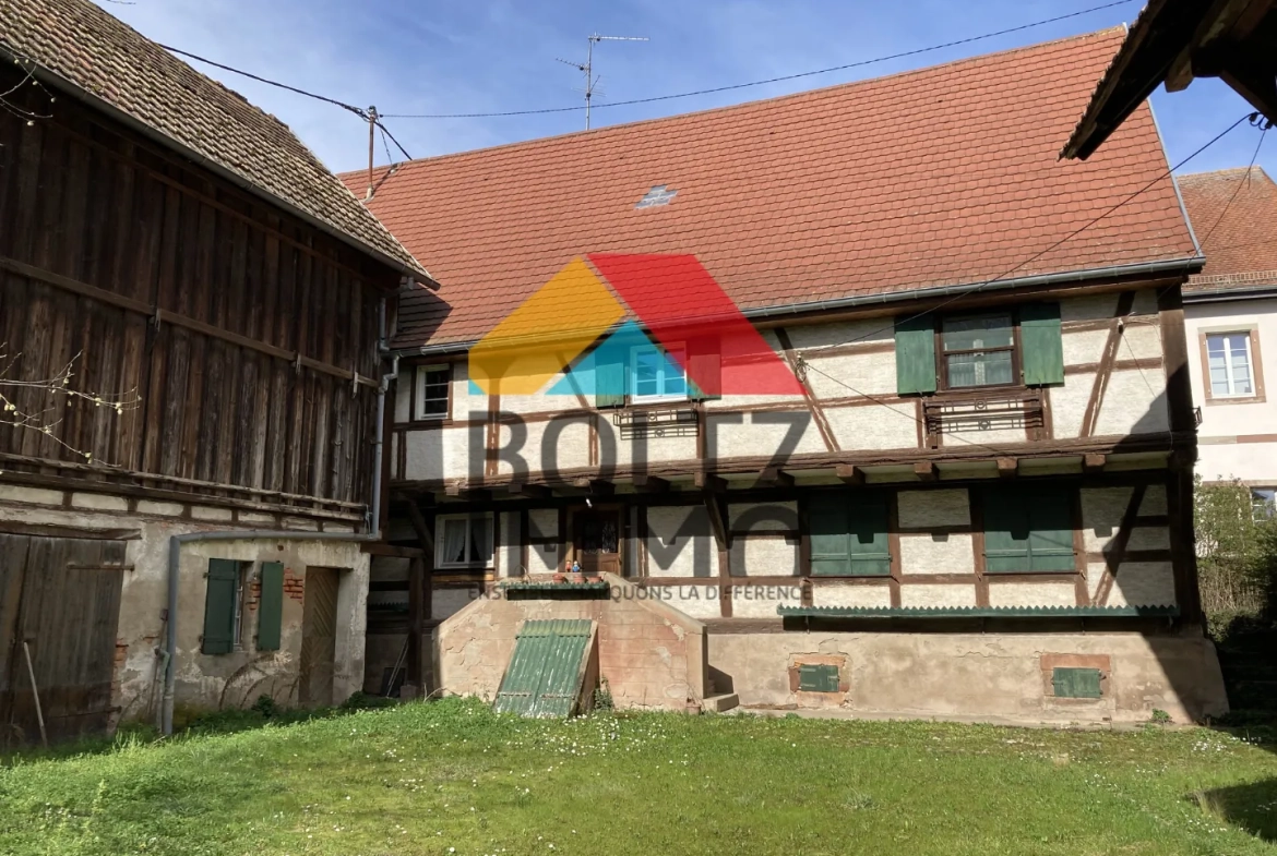 Magnifique corps de ferme alsacien avec grand terrain à Ebersheim 